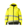 MASCOT® Accel. Safe Winterjacke für Kinder,CLIMASCOT®-Futter Jacke für Kinder, Atmungsaktiv, wind- und wasserdicht mit getapten Nähten, Die einzigartige CLIMASCOT®-Isolierung wärmt effektiv, ist leicht, weich und lässt sich auf ein geringes Volumen komprimieren, Abnehmbare Kapuze mit Futter, Mit Reißverschluss und Wetterschutzleiste innen, die den Wind abhält, Vordertaschen mit Reißverschluss für sichere Aufbewahrung, Gummizug an den Handgelenken und in der Unterkante