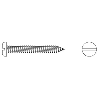 Zylinder-Blechschrauben DIN 7971 A2 Form C 3,5 x 19