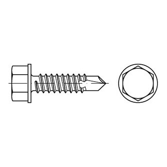 Bohrschrauben mit Sechskantkopf u. Bund DIN 7504 K A2 3,5 x 13