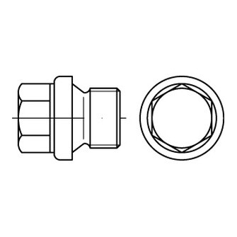 Verschlussschrauben mit Bund DIN 910 A4 1/8"