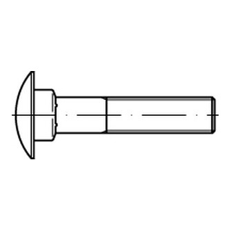 Flachrundschrauben DIN 603 A2 ohne Mutter M 12 x 45