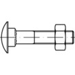 Flachrundschrauben DIN 603 Stahl gal vz mit Mutter M 10 x 25