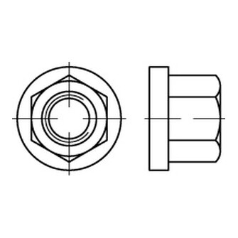 Sechskantmuttern mit Bund DIN 6331 1,5 d hoch A2 M 10