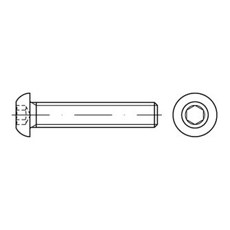Flachkopfschrauben mit Bund u. mit Innensechskant ISO 7380-2 A4 M 3 x 14