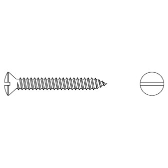 Linsensenk-Blechschrauben mit Schlitz DIN 7973 C A2 3,5 x 6,5