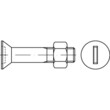 Senkschrauben mit Schlitz SB mit Sechskantmutter DIN 7969 4.6 gal vz M 12 x 80