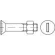 Senkschrauben mit Schlitz SB mit Sechskantmutter DIN 7969 4.6 gal vz M 24 x 110