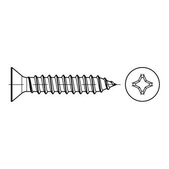 Blechschrauben Senkkopf mit Kreuzschlitz DIN 7982 C-Z A4 3,9 x 6,5