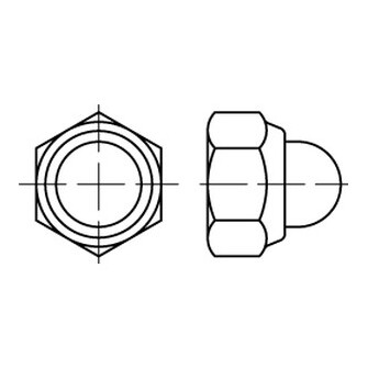 Hutmuttern DIN 986 A 2 M 10