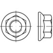 Sechskantmuttern mit Sperrverzahnung u. Flansch DIN 6923 / EN 1661 A4 M 10