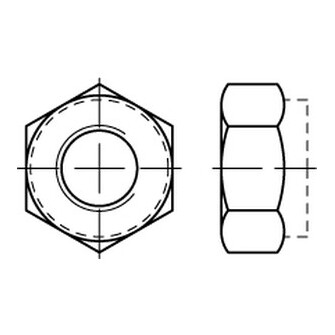 Sechskantmuttern mit Klemmteil DIN 985 / ISO 10512 10 gal vz M 10 x 1,25