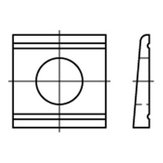 Scheiben DIN 434 vierkant keilförmig 8% A2 13,5