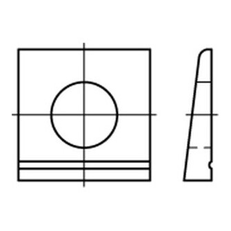 Scheiben DIN 435 vierkant keilförmig 14% Stahl 11