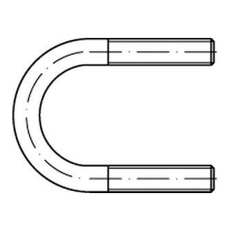 Rundstahlbügel DIN 3570 Stahl A 176 / NW 150 gal vz M 16