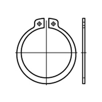 Sicherungsringe für Wellen DIN 471 Regelausführung 1.4122 (Edelstahl Rostfrei) 4 x 0,4