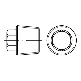 Verschlussschrauben DIN 909 Stahl mit Außensechskant u. kegeligem Feingewinde M 16 x 1,5