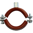 Müpro Schraubrohrschelle  Stahl gal vz Einlage Rot M10/12 - 149-156 mm