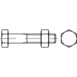 Sechskantschrauben mit Schaft DIN EN ISO 4014 mit Sechskantmutter DIN EN ISO 4032, 5.6 / 5-2 feuerverzinkt nach DIN EN ISO 10684, AD-W7, M 12 x 75